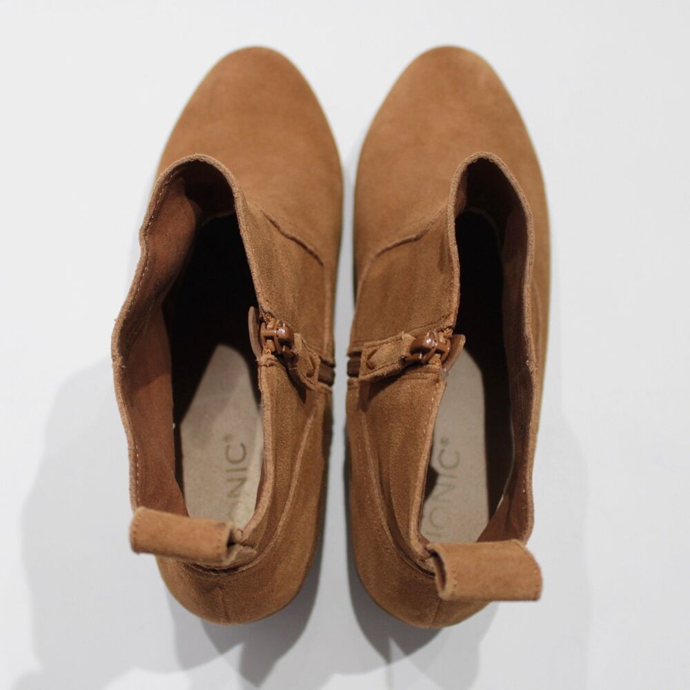 Vionic Vera Brown Suede Western Ankle Boots Booties Arch Support Women Size 10 - Picture 8 of 13